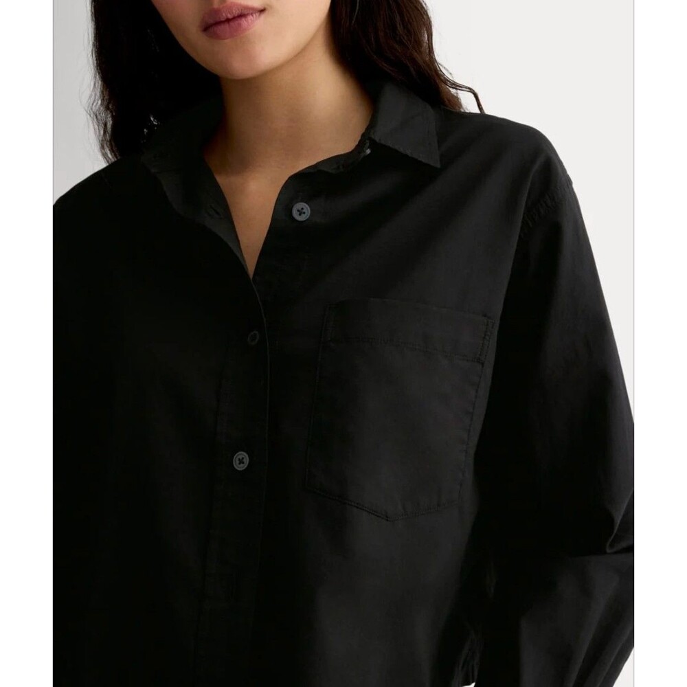 Everlane The Silky Cotton Way-Short Cropped Button Down Shirt Medium - Picture 3 of 9